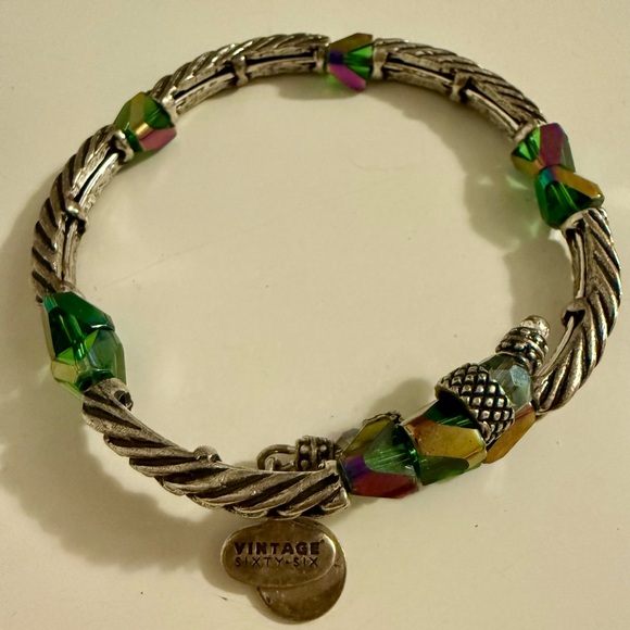 Alex and Ani Jewelry - Alex and Ani Vintage Silver Bracelet with Multicolor Accents